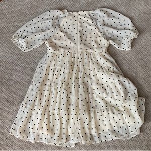 Altar’d State cream/black polka dot babydoll dress size XS.